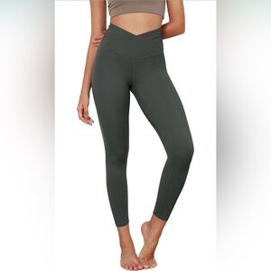 NWT - ODODOS - Criss Cross Yoga Leggings - Grey/Charcoal 🩶